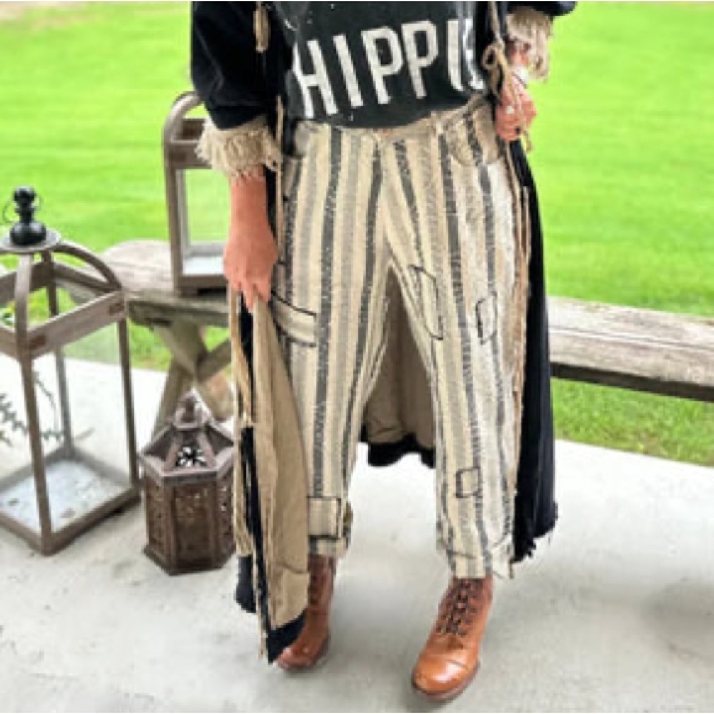 Striped Black and White Women's Pants